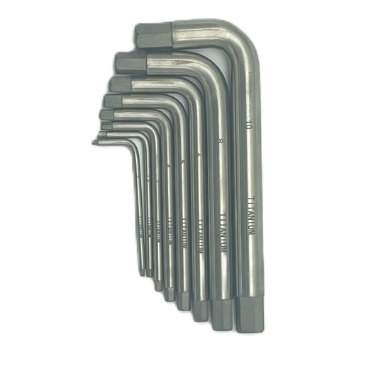 Titanium Allen Set Small 8pcs Metric (Hex) Key Non-Ferrous, Corrosion Resistant,  Non-Magnetic