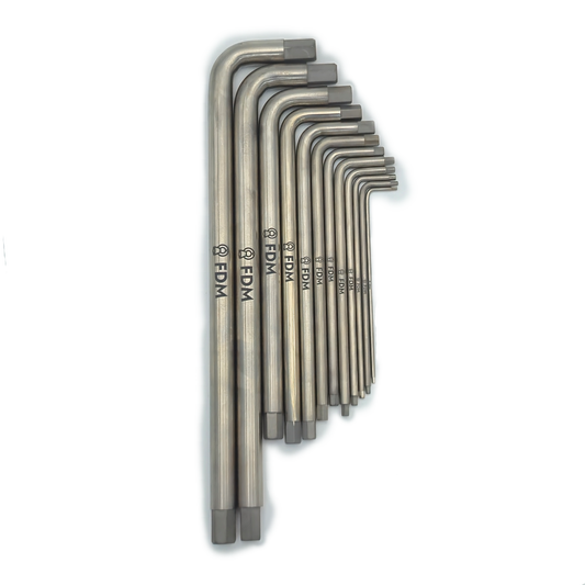 Titanium Long Allen Key Set – 8‑Piece Metric, MRI‑Safe | FDM Enterprises Titanium Allen Keys